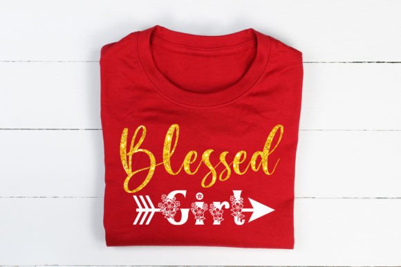 Blessed Girl - Golden Glitter Graphic: A Sparkling Asset for Your Brand