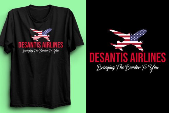 Desantis Airlines: A Bold Graphic for Border-Themed Projects