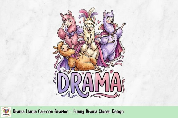 Drama Llama Cartoon: The Sassy Graphic for Bold Designs