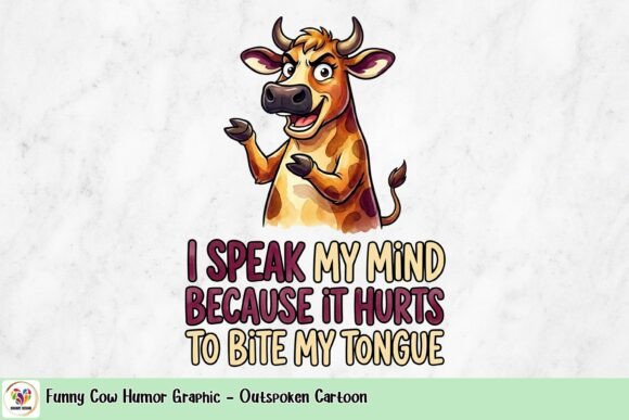 Funny Cow Humor Graphic: Add Outspoken Sass to Your Designs