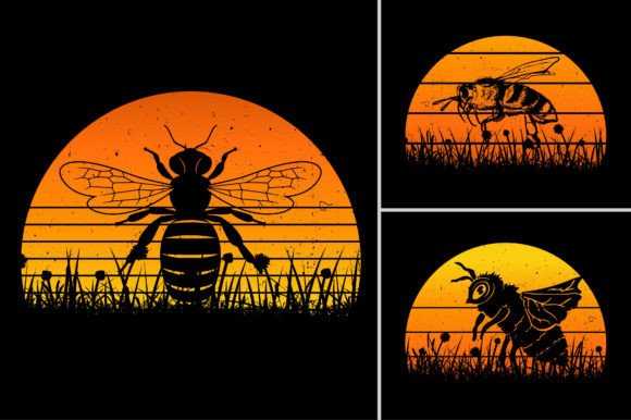 Honey Bee Sunset Vintage T-Shirt Graphic: Retro Aesthetic
